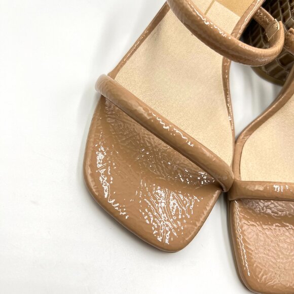 Dolce Vita Womens Size 8.5 Brown Croc Gator Heel Minimalist Sandals Heels - Picture 4 of 14